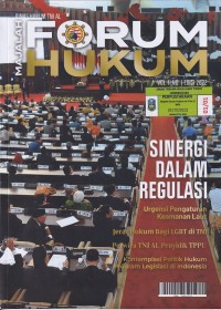 Image of FORUM HUKUM Vol II. No. 1 Edisi 2022: SINERGI DALAM REGULASI